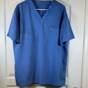 FIGS Technical Blue V-Neck Top Surgeon Pharmacist Doctor Nurse Cargo Scrub Large